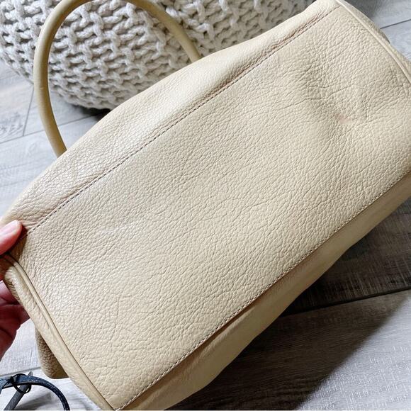 Kate Spade Bexley Anisha Pebbled Leather Turnlock Satchel Bag Nude Tan - Picture 4 of 8